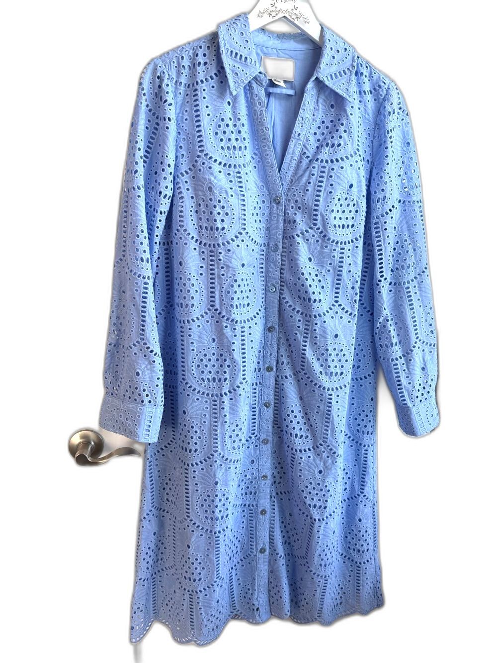 Lilly Pulitzer Eira Eyelet Midi Shirtdress Pineapple preppy Coastal size 6 Beach